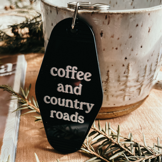 Coffee and Country Roads - Keychain
