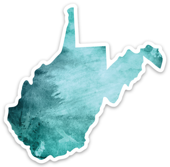 Green Watercolor West Virginia Sticker